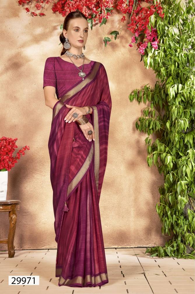 Remi By Vallabhi Solid Moss Chiffon Printed Sarees Suppliers In India